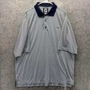 FootJoy ProDry Polo Shirt Mens XL Blue White Stripe Golf Performance Stretch